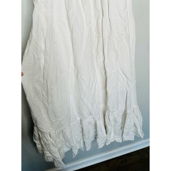 JONATHAN SIMKHAI White Kitzia Linen Cover Up Bustier Midi Dress Size Large - Picture 11 of 12